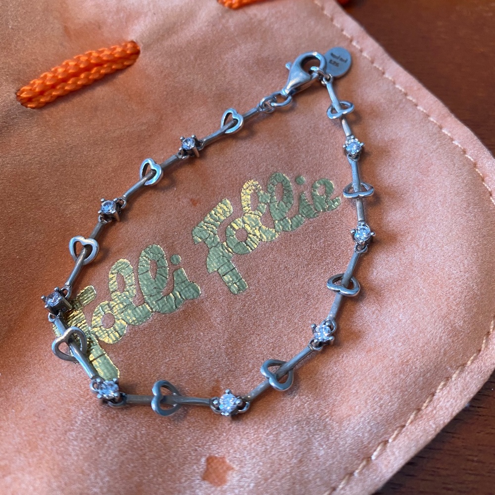Follifollie - sliver crystal bracelet